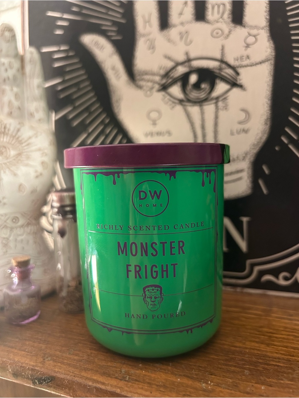 DW Home Monster Fright Frankenstein Halloween Candle 3.9 oz Unburned